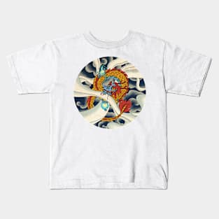 Minhwa: Asian Dragon with Magic Pearl D Type (Korean traditional/folk art) Kids T-Shirt